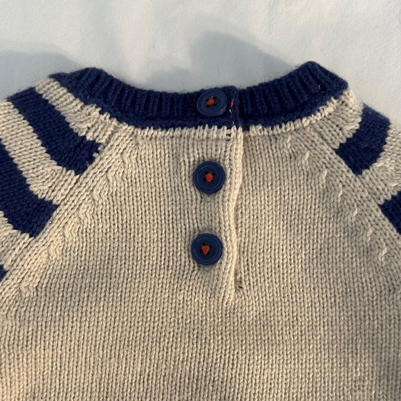 Baby Boden Fox Knit Sweater - Navy, Red, and White - Picture 6 of 6